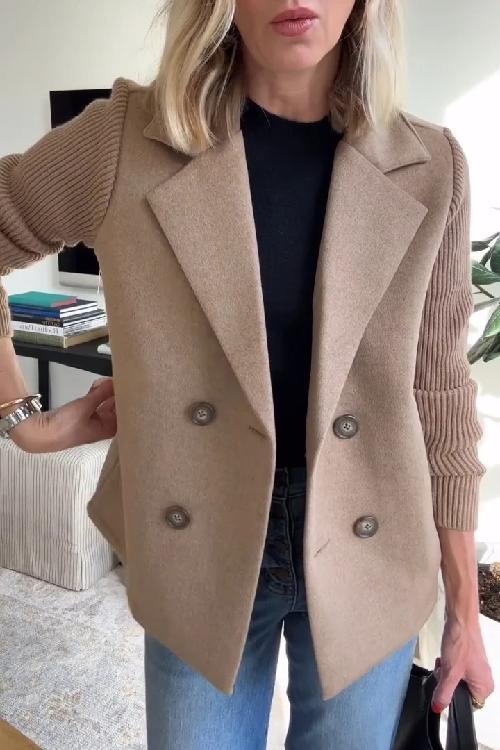 Camryn™ Elegant Knit-Sleeve Blazer