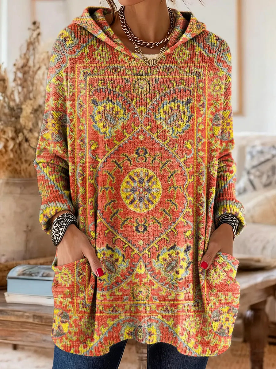 Alice™ Retro Ethnic Print Hooded Tunic