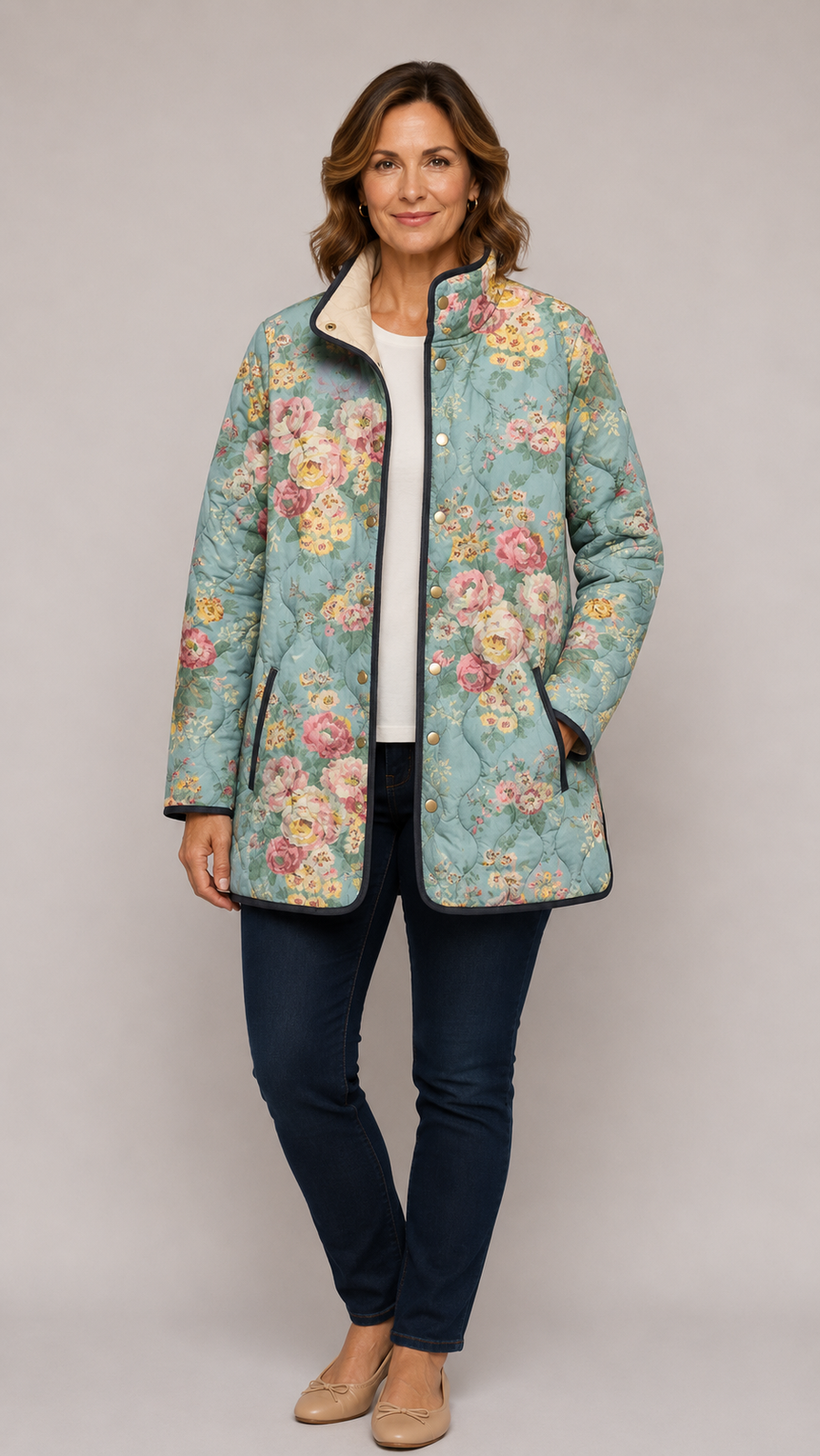FINLEY™ | Quilted Printed Flower Jacket