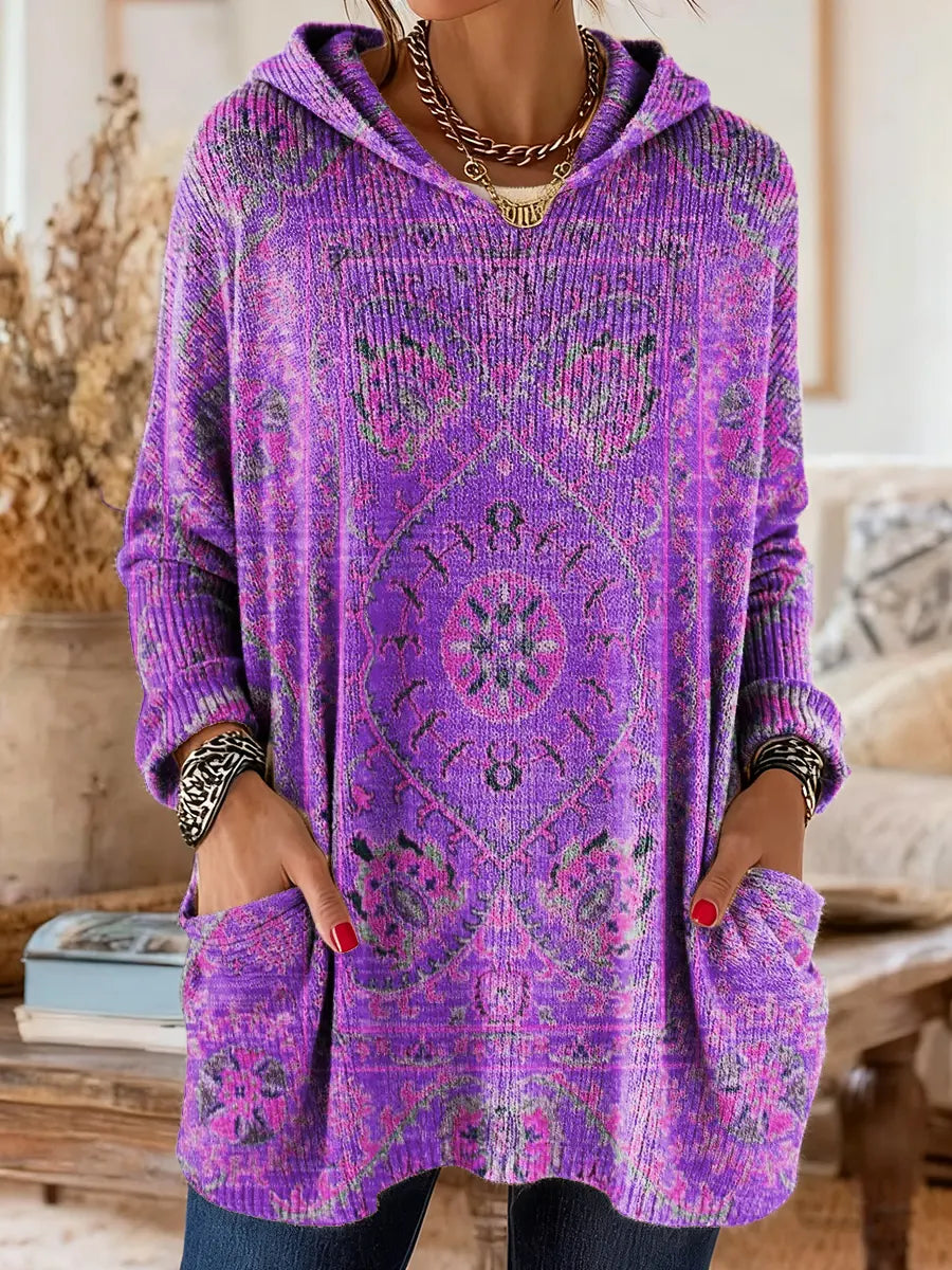 Alice™ Retro Ethnic Print Hooded Tunic