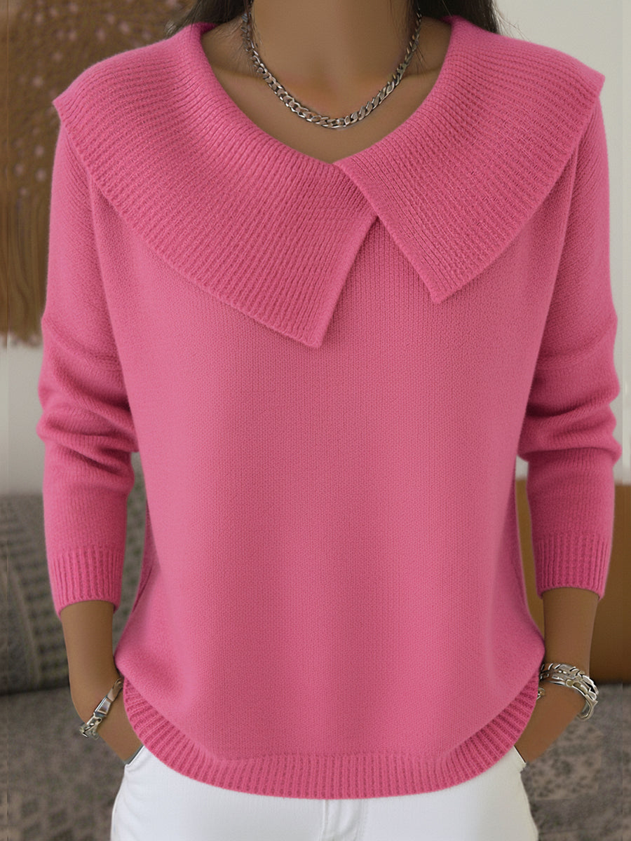 Yareli Elegant Collar Knit Jumper