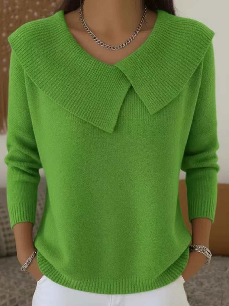 Yareli Elegant Collar Knit Jumper