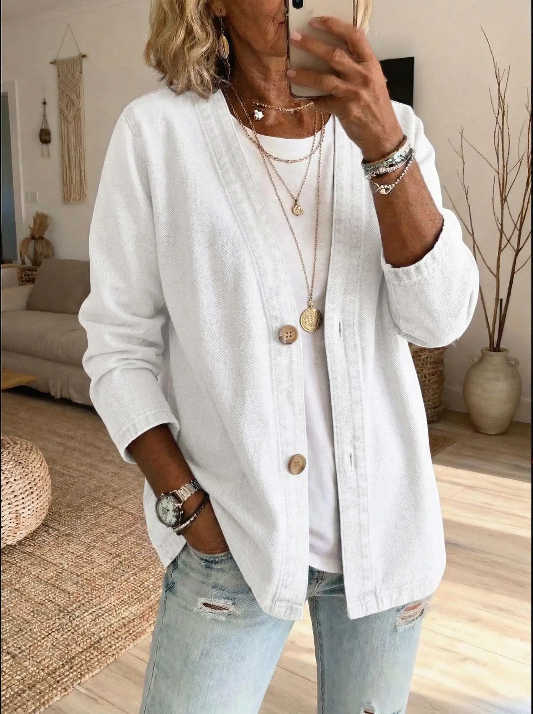 Corinne™ Denim Button Coat