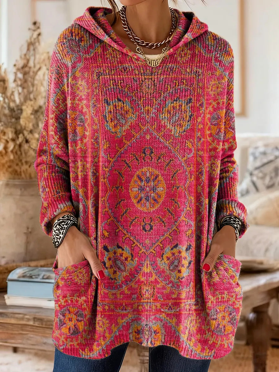 Alice™ Retro Ethnic Print Hooded Tunic