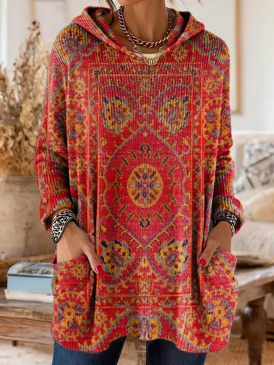 Alice™ Retro Ethnic Print Hooded Tunic