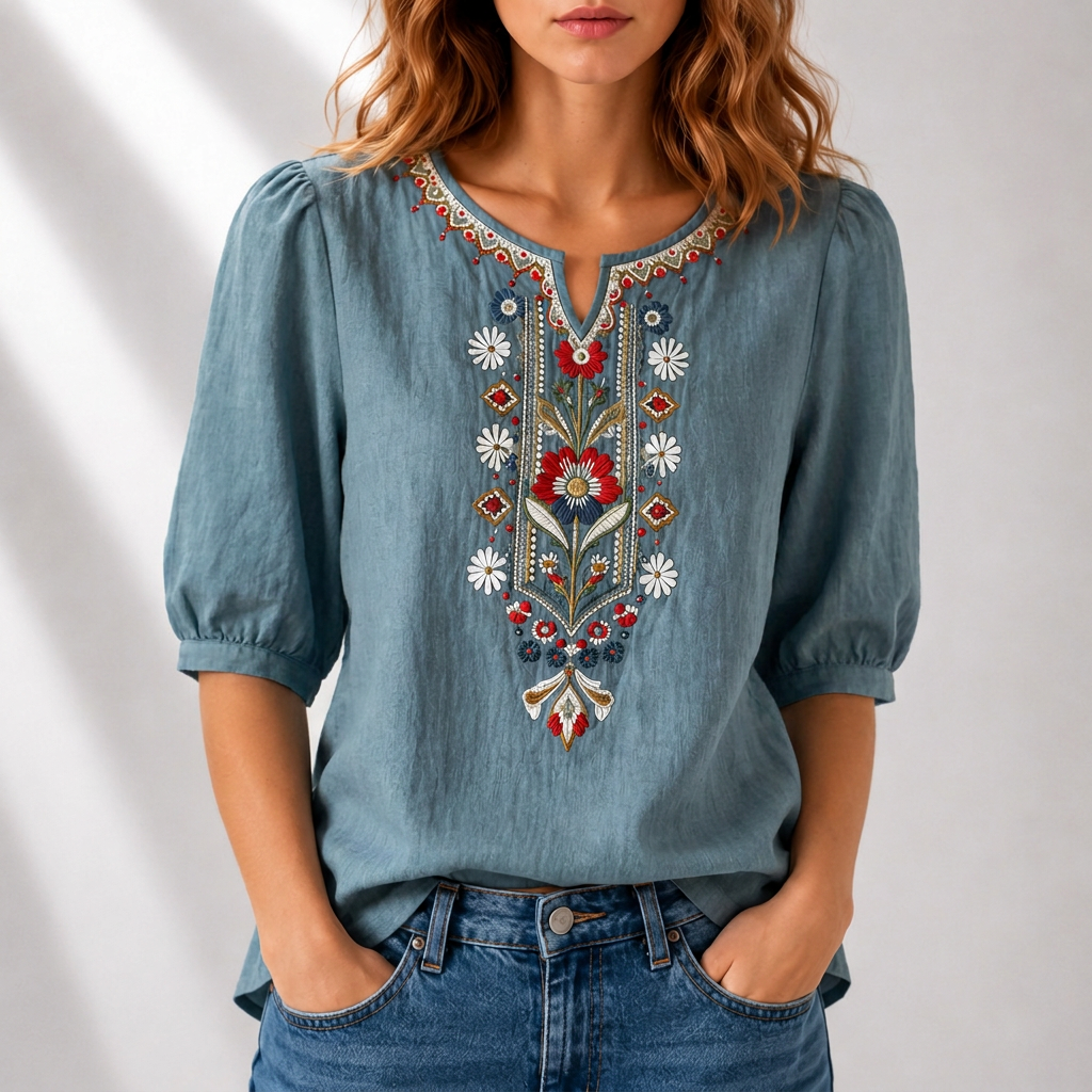 Dalia™ Floral Embroidered Blouse