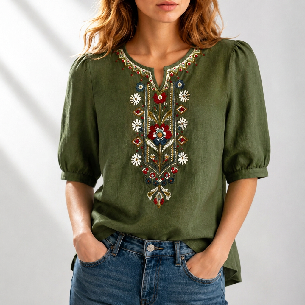 Dalia™ Floral Embroidered Blouse