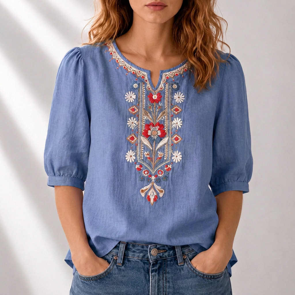 Dalia™ Floral Embroidered Blouse
