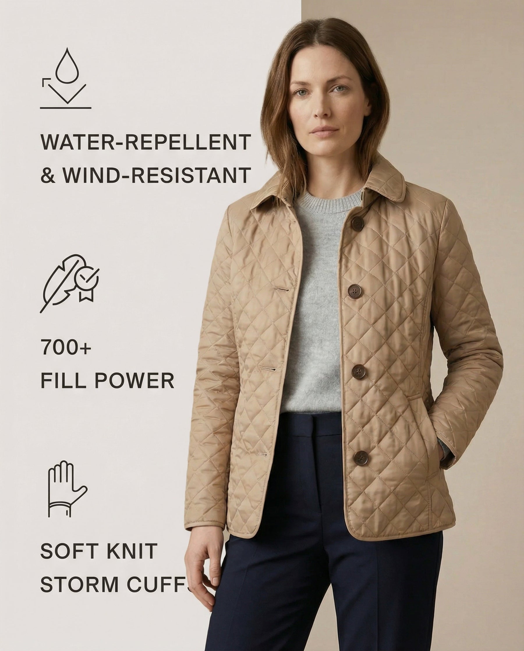 Olive™ Quilted Button-Up Jacket