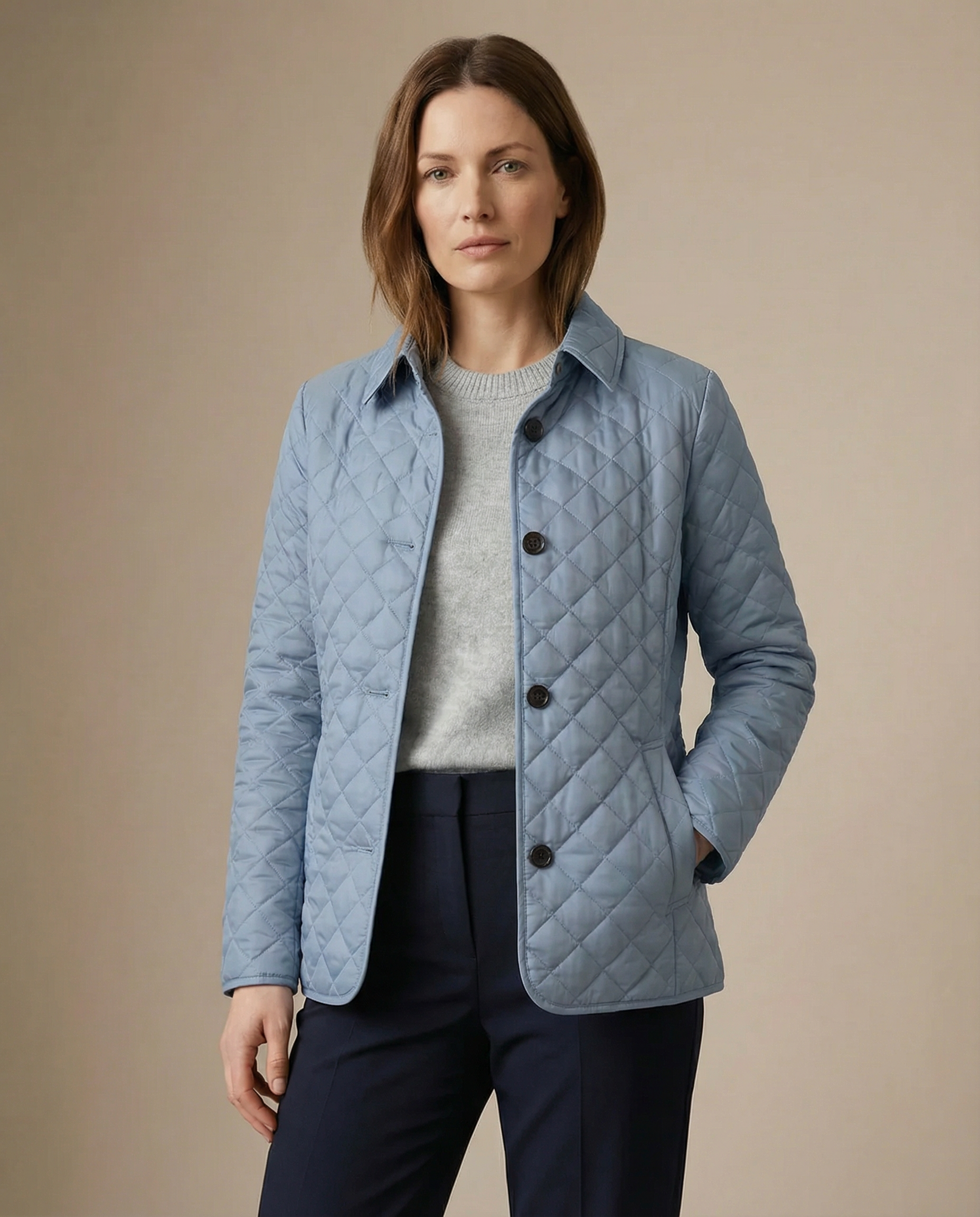Olive™ Quilted Button-Up Jacket
