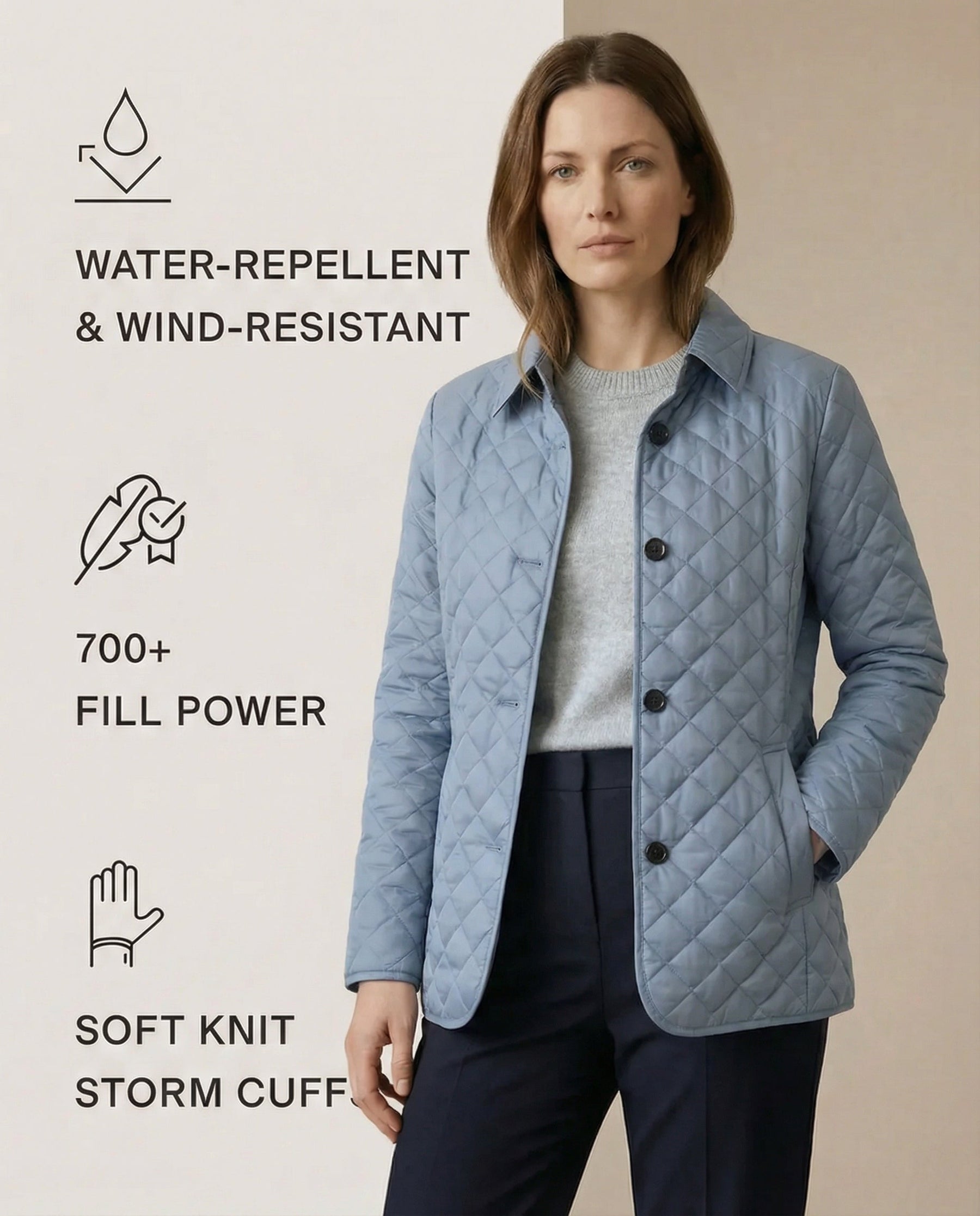 Olive™ Quilted Button-Up Jacket