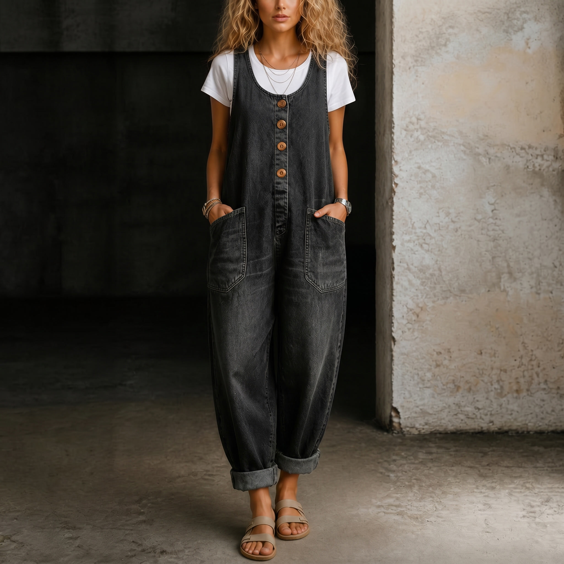 Jessica | Denim Overall Jumpsuit