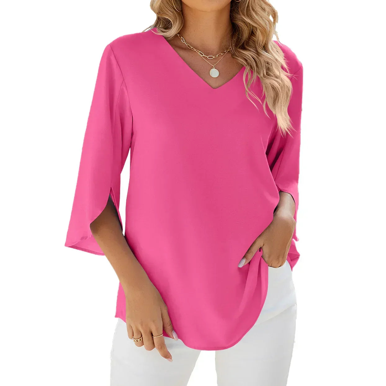Jadzia™ Relaxed V-Neck Blouse