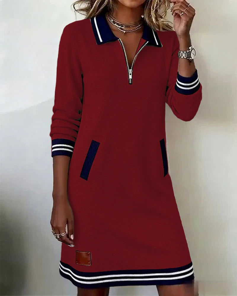 Saylor™ Zip Collar Sweatshirt Dress