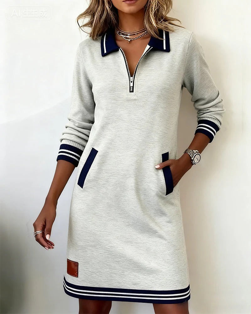 Saylor™ Zip Collar Sweatshirt Dress