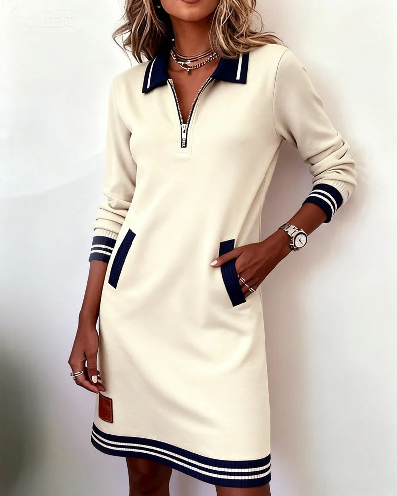 Saylor™ Zip Collar Sweatshirt Dress