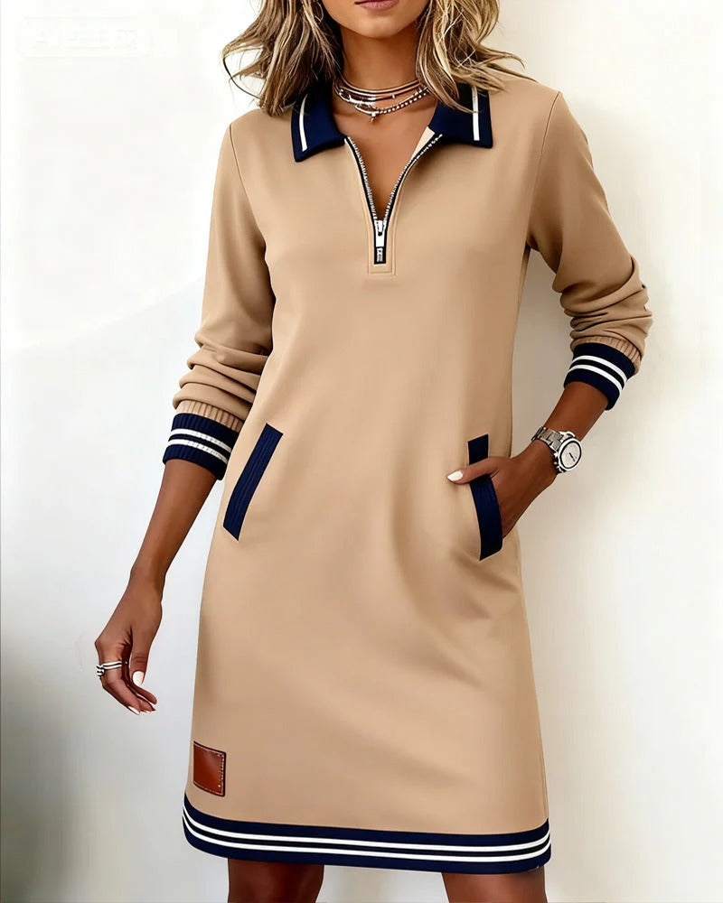 Saylor™ Zip Collar Sweatshirt Dress