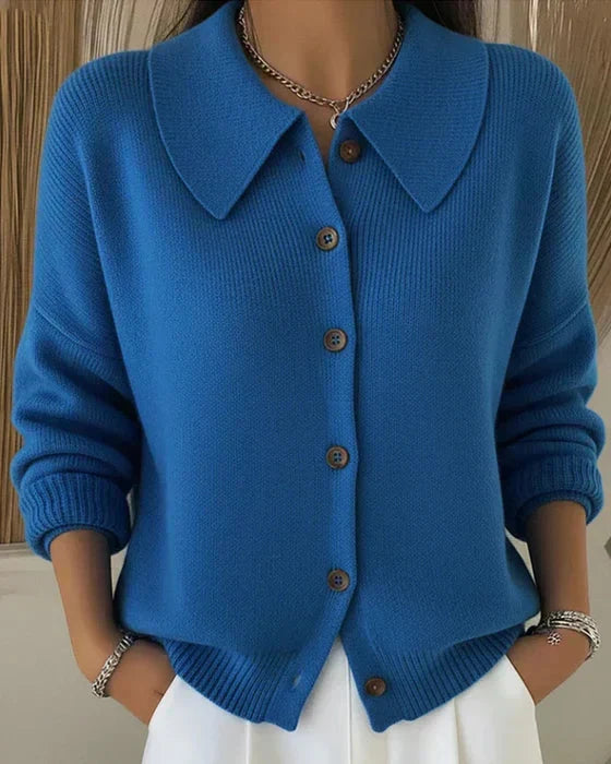 Amara Classic Collared Knit Cardigan