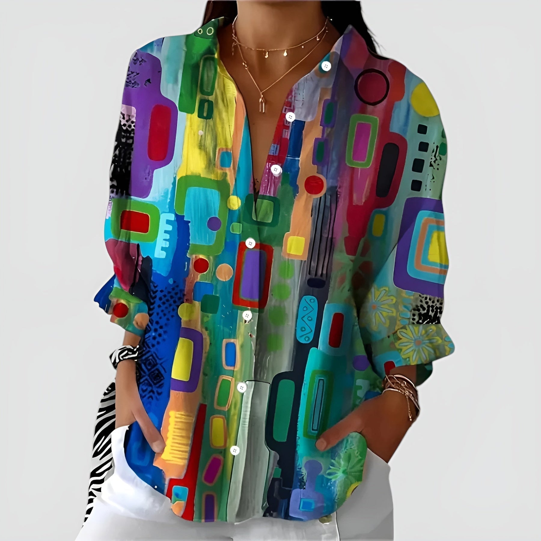 Everly™ - Blouse with Geometric Pattern