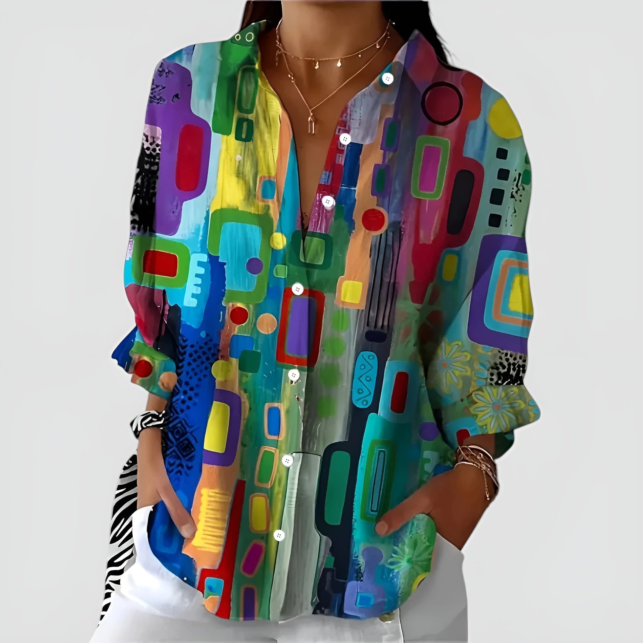 Everly™ - Blouse with Geometric Pattern