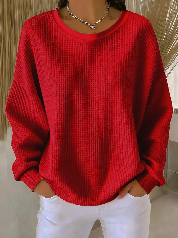 Scarlet Cozy Waffle Knit Jumper